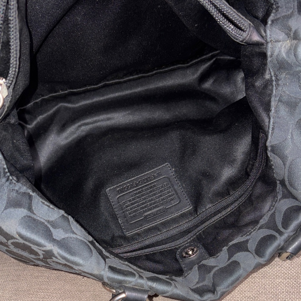 Coach Ashley Signature Black Satchel Bag Detachable Shoulder Strap F1175 - Picture 8 of 13